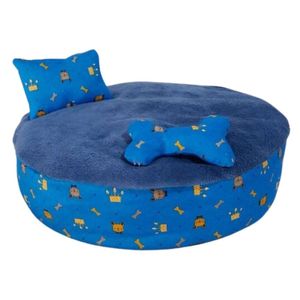 Cama Bola 50 Cm Para Cachorros E Gatos Caminha Pet Cor:azul