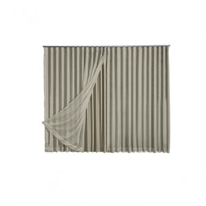 Cortina Blackout Com Voil 5,00x2,30 Para Trilho Duplo Gelo