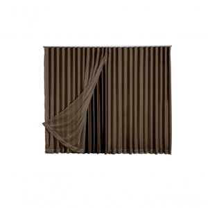 Cortina Blackout Com Voil 5,00x2,70 Para Trilho Duplo Gelo