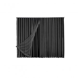 Cortina Blackout Com Voil 5,00x2,70 Para Trilho Duplo Cinza