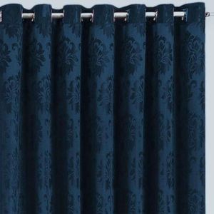 Cortina Jacquard 3,00x2,30 Para Varão Simples Azul