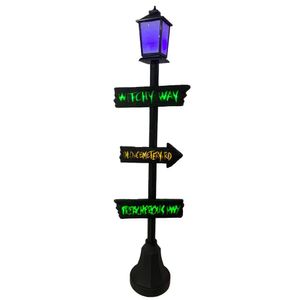 Decoração Halloween Poste Assombrado Com Luz E Som