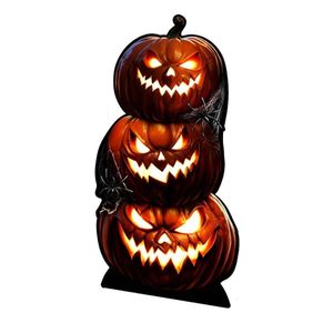Decoração Halloween De Chão Abóboras Assustadoras
