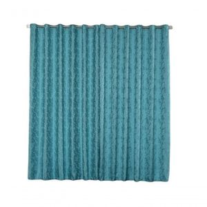 Cortina Jacquard 6,00x2,30 Para Varão Simples Azul Marinho