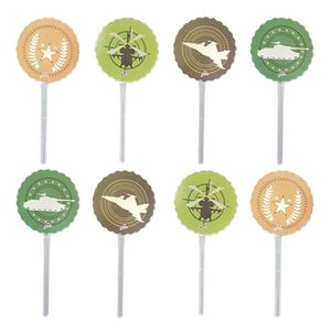 Topper Para Docinhos Exército Camuflado - 8 Unidades
