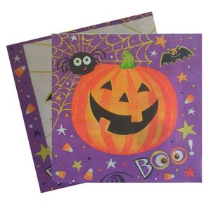 Guardanapo Estampado Halloween Roxo - 20 Unidades