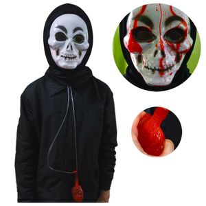 Máscara Caveira Com Sangue Para Fantasias Halloween