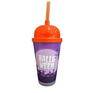 Copo Com Canudo Halloween Com Led - 350ml