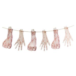 Faixa Decorativa Halloween Mãos E Pés - 1,8m X 35cm