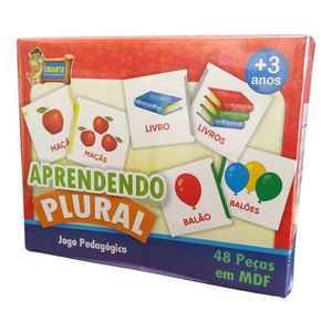 Jogo Pedagógico Aprendendo Plural Em Mdf - 48 Peças