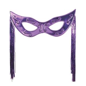 Máscara Decorativa Grande Com Chicote Festa Carnaval Cor Roxo