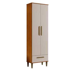 Armário Multiuso Natal 2 Portas 1 Gaveta Nature Off White Kaiki Móveis