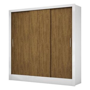 Guarda Roupa Roupeiro Dubai 3 Portas De Correr 3 Gavetas Carioca Branco Cinamomo