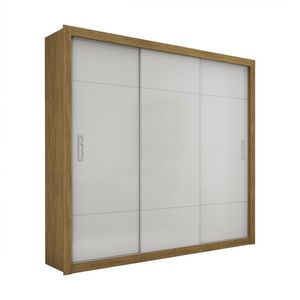 Guarda Roupa Roupeiro Lotse 3 Portas De Correr 4 Gavetas Carioca Cinamomo Off White