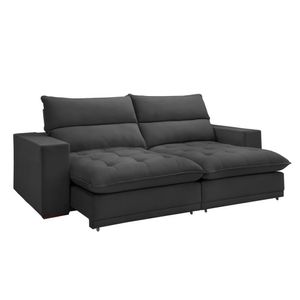 Sofá Retrátil E Reclinável Martinho Boucle Cinza 2,10m