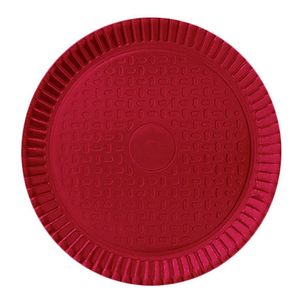 Prato De Papelão Laminado Vermelho P7 - 35cm
