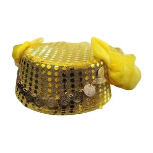 Chapéu De Odalisca Dourado Com Véu Para Festas