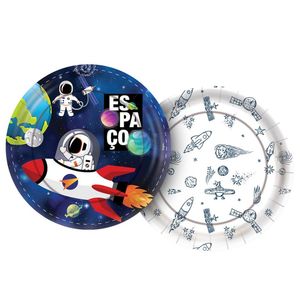 Prato Redondo Astronauta 18cm - 12 Unidades