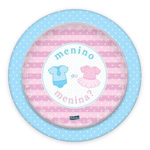 Prato Redondo Chá Revelação 18cm - 8 Unidades