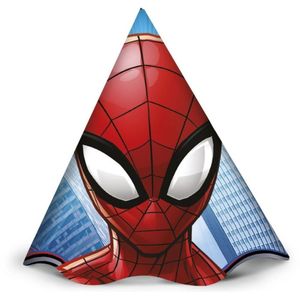 Chapéu De Aniversário Homem Aranha Animação - 8 Unidades