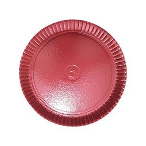 Prato De Papelão Laminado Vermelho P5 - 28cm