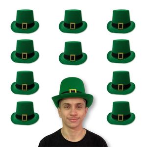 Kit 10 Chapéu Cartola Verde Day Irish Leprechaun