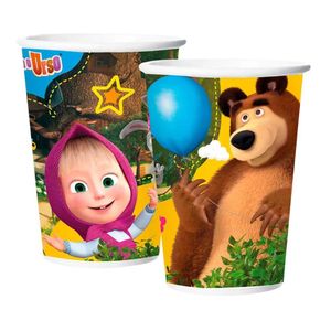 Copo De Papel Masha E O Urso 180ml - 8 Unidades