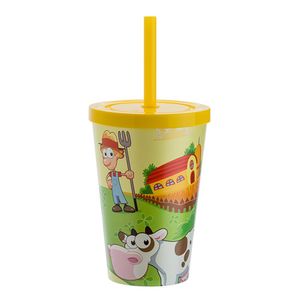 Copo Com Canudo Fazendinha - 350ml