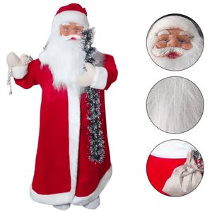 Boneco Papai Noel Tradicional Com Cajado E Saco - 100cm