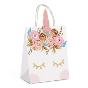 Sacola De Papel Estampada Unicórnio - 21cm X 15cm