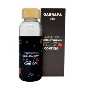 Garrafa De Vidro Feliz Contigo - 450ml