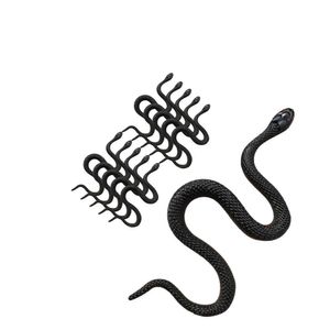 Kit 50 Mini Cobras Pretas Serpente De Borracha