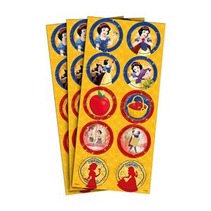 Adesivo Redondo Para Lembrancinha Branca De Neve - 30 Un