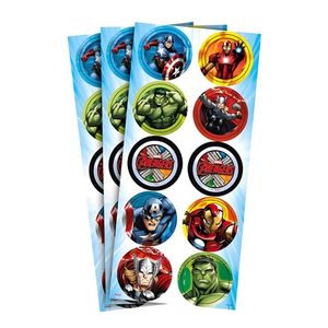 Adesivo Redondo Vingadores - 30 Unidades