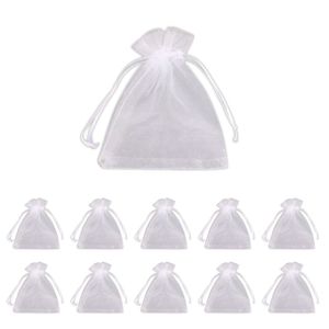 Kit 100 Saquinhos De Organza Branco 12cm X 17cm
