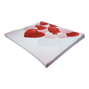 Guardanapo De Papel Estampado Corações 32cm X 32cm - 20 Un