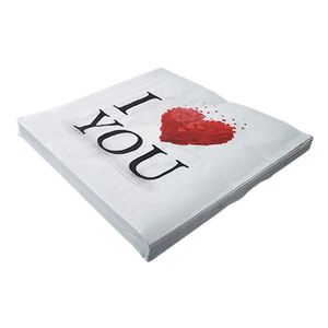 Guardanapo De Papel Estampado I Love You 32cm X 32cm - 20 Un