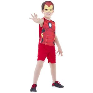 Fantasia Homem De Ferro Infantil Pop Com Máscara Tamanho G