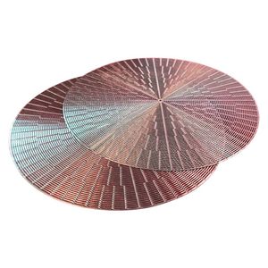Jogo Americano 6 Peças Mesa Posta Mesa Redondo Linha Luxo Tamanho Grande Modelo Egípcio Em Pvc Cor:rose