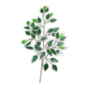 Folha Artificial Ficus Ponta Branca - 60cm