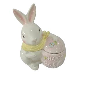 Pote Decorativo De Páscoa Coelho Com Tampa 23cm