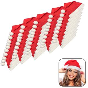 Gorro De Natal Papai Noel Vermelho Feltro - 50 Unidades