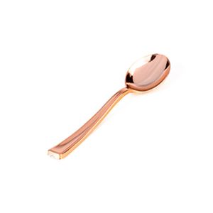 Colher Descartável Metalizada Rose - 8 Unidades