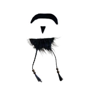 Barba E Bigode De Pirata Com Tranças Caribe