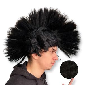 Peruca Moicano Preto Punk Para Cosplay