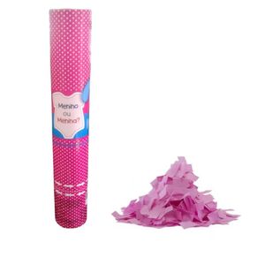Lança Confete Confeste Chá Revelação Rosa - 30 Cm