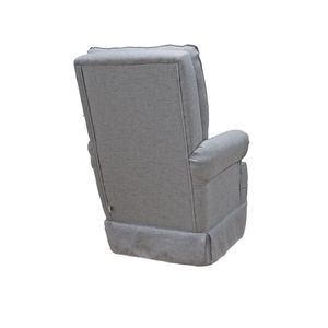 Poltrona De Amamentação Balanço Ellen Com Puff Veludo Cinza Escuro - Lg Decor Baby