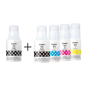 Kit 5 Refil Tinta Canon Gi-11 Gi11 G11 4x Cores + 1 Preto P/ G2160 G3160 Original