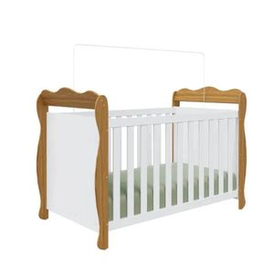 Berço Peroba Lisi Americano Branco Com Amêndoa Mdf Infantil Branco-amendoa