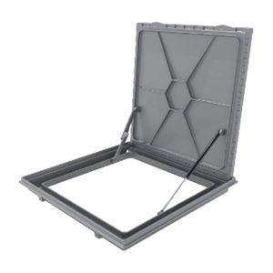 Tampa Casa Máquina Alumínio Rebaixo Invisível Cinza 90x90cm